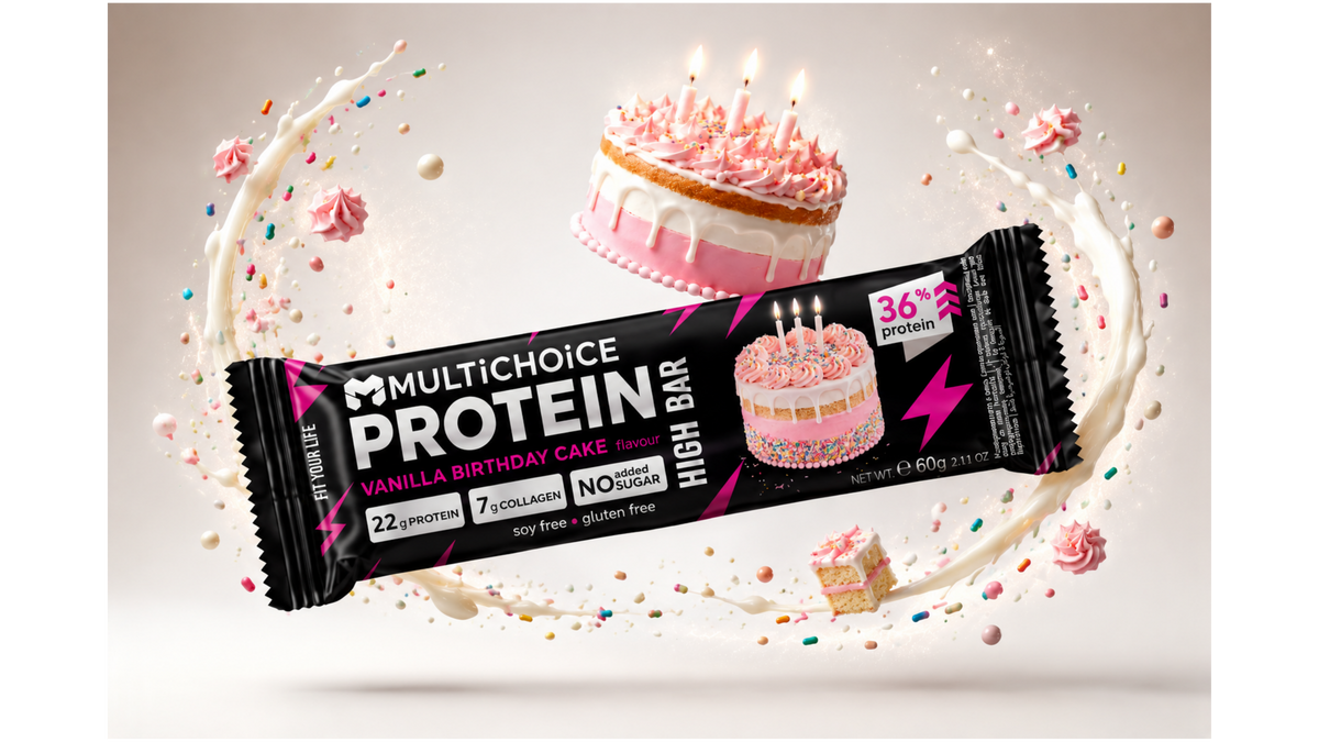 MULTICHOICE HIGH Protein Bar – Vanilla Birthday Cake