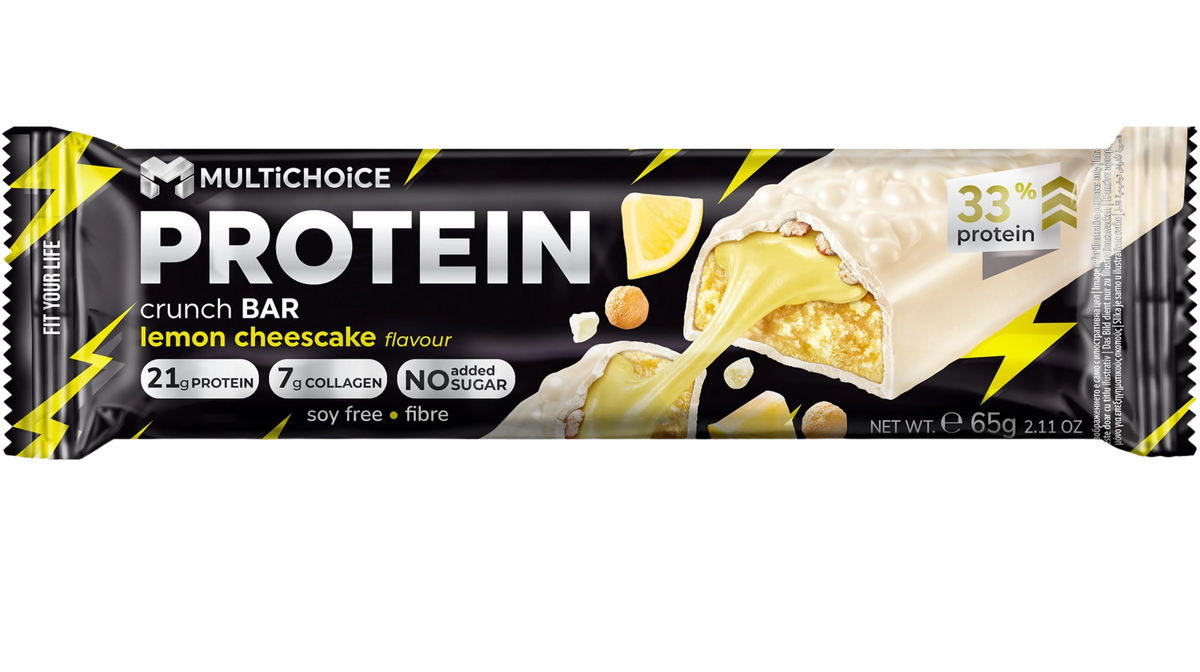 MULTICHOICE CRUNCH Протеинов бар – Lemon Cheesecake