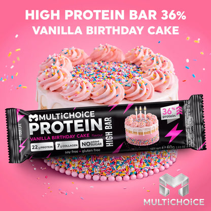 MULTICHOICE HIGH Protein Bar – Vanilla Birthday Cake