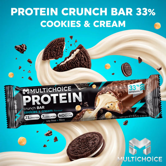 MULTICHOICE CRUNCH Протеинов бар – Cookies & Cream
