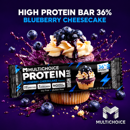 MULTICHOICE HIGH Протеин бар – Blueberry Cheesecake
