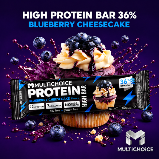 MULTICHOICE HIGH Протеин бар – Blueberry Cheesecake